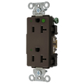 Hubbell Wiring Device-Kellems Straight Blade Devices, Decorator Duplex Receptacle, Hospital Grade, Hubbell-Pro, LED Indicator, 20A 125V, 2-Pole 3-Wire Grounding, 5-20R, Brown 2182L